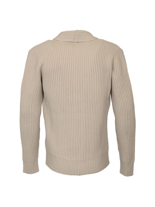 Cardigan in maglia di lana a coste Beige Eleventy | L76MAGL71 MAG2401202A